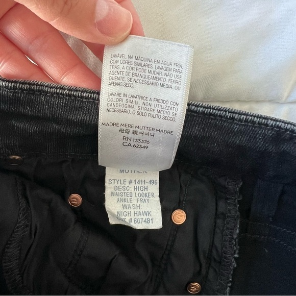 Mother High Waisted Looker Ankle Fray jeans Night Hawk 26 - Picture 14 of 15